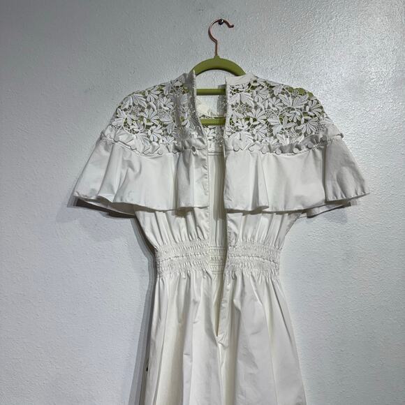 Self Portrait White Hudson Mini Dress Sz 6 - Picture 10 of 14